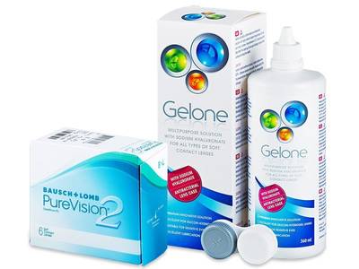 PureVision 2 (6 šošoviek) + roztok Gelone 360ml