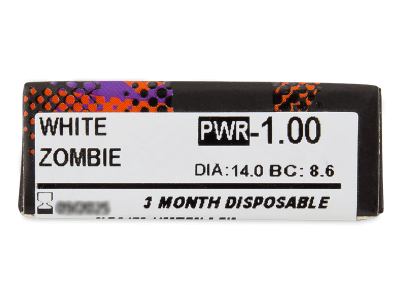 ColourVUE Crazy Lens - White Zombie - dioptrické (2 šošovky) - Náhľad parametrov šošoviek