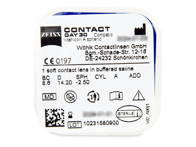 Carl Zeiss Contact Day 30 Compatic (6 šošoviek) - Vzhľad blistra so šošovkou