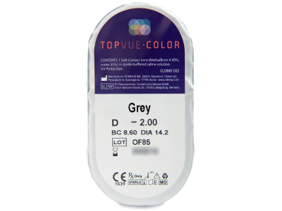 TopVue Color - Grey - dioptrické (2 šošovky) - Vzhľad blistra so šošovkou