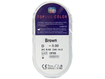 TopVue Color - Brown - nedioptrické (2 šošovky) - Vzhľad blistra so šošovkou