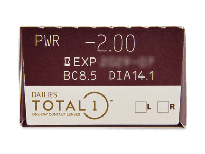 Dailies TOTAL1 (30 šošoviek) - Náhľad parametrov šošoviek