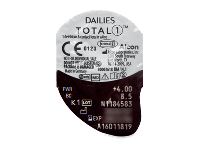 Dailies TOTAL1 (30 šošoviek) - Vzhľad blistra so šošovkou