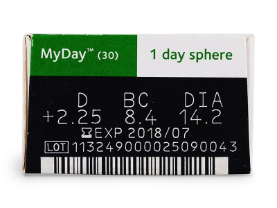 MyDay daily disposable (30 šošoviek) - Náhľad parametrov šošoviek