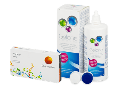 Proclear Toric (6 šošoviek) + roztok Gelone 360ml - Výhodný balíček