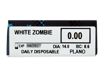 ColourVUE Crazy Lens - White Zombie - jednodenné nedioptrické (2 šošovky) - Náhľad parametrov šošoviek