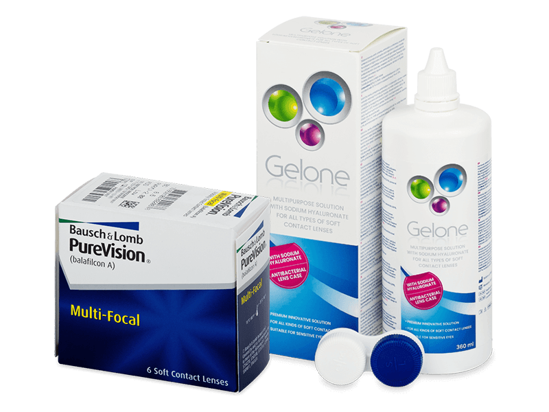 PureVision Multi-Focal (6 šošoviek) + Gelone 360 ml - Výhodný balíček