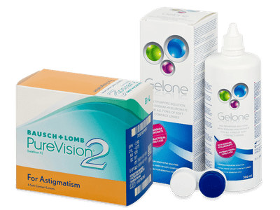 PureVision 2 for Astigmatism (6 šošoviek) + Gelone 360 ml