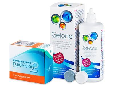 PureVision 2 for Astigmatism (6 šošoviek) + roztok Gelone 360ml