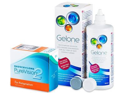 PureVision 2 for Astigmatism (6 šošoviek) + roztok Gelone 360ml