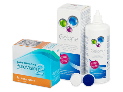 PureVision 2 for Astigmatism (6 šošoviek) + Gelone 360 ml