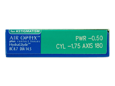 Air Optix plus HydraGlyde for Astigmatism (3 šošovky) - Náhľad parametrov šošoviek