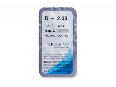 TopVue Air (6 šošoviek) - Vzhľad blistra so šošovkou