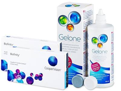 Biofinity (2x3 šošovky) + roztok Gelone 360 ml