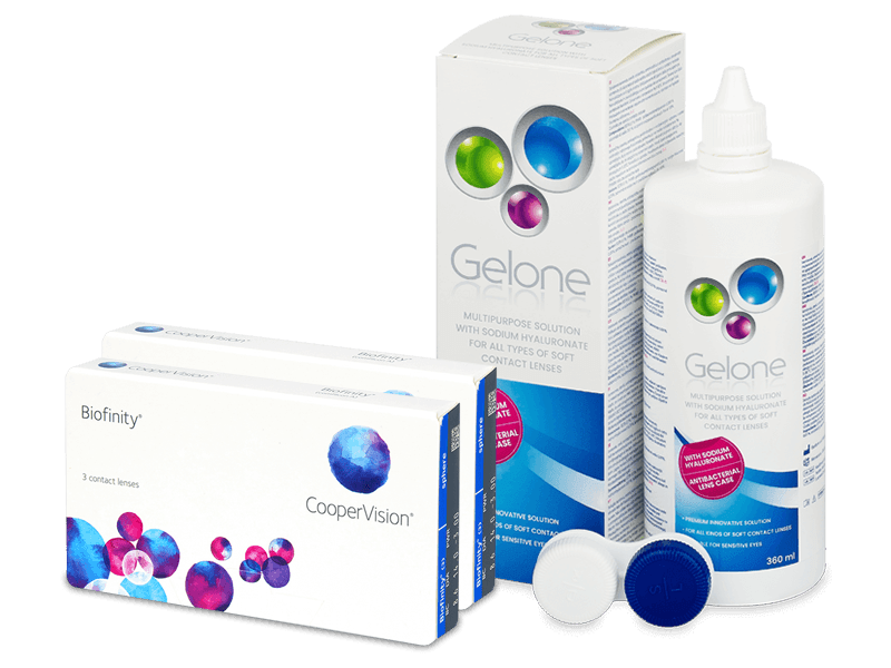 Biofinity (2x3 šošovky) + Gelone 360 ml - Výhodný balíček