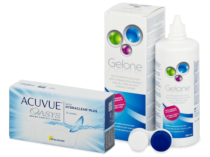 Acuvue Oasys (12 šošoviek) + Gelone 360 ml - Výhodný balíček