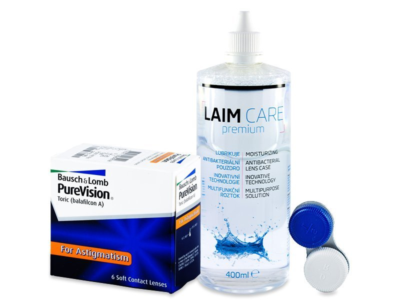 PureVision Toric (6 šošoviek) + roztok Laim-Care 400 ml - Výhodný balíček