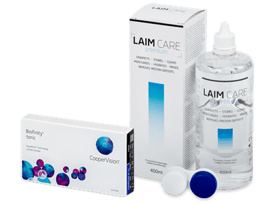 Biofinity Toric (6 šošoviek) + roztok Laim-Care 400 ml