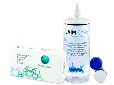 Biomedics 55 Evolution (6 šošoviek) + roztok Laim-Care 400 ml