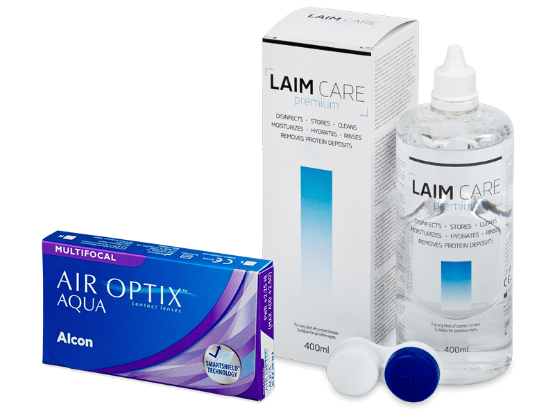 Air Optix Aqua Multifocal (6 šošoviek) + roztok Laim Care 400 ml - Výhodný balíček