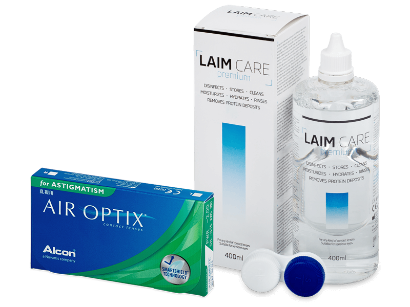 Air Optix for Astigmatism (6 šošoviek) + roztok Laim Care 400 ml - Výhodný balíček