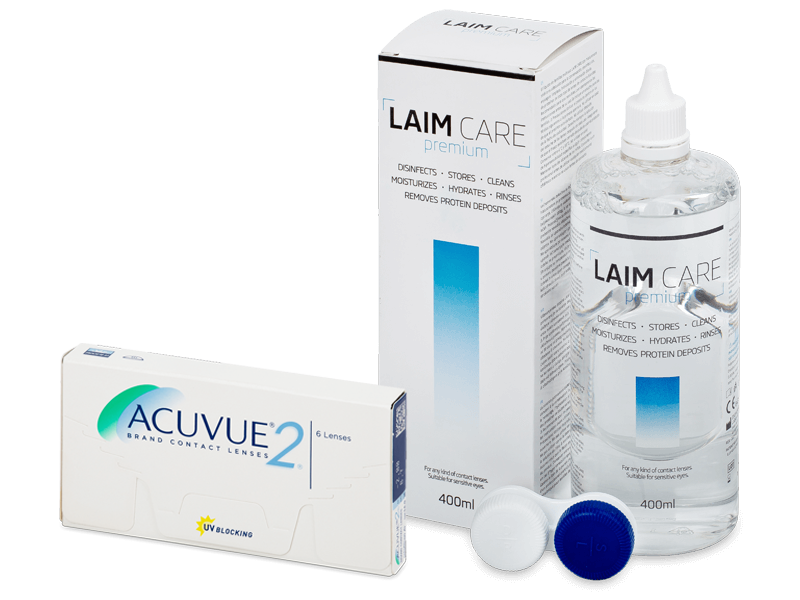 Acuvue 2 (6 šošoviek) + roztok Laim Care 400 ml - Výhodný balíček