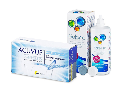 Acuvue Oasys for Astigmatism (12 šošoviek) + roztok Gelone 360 ml