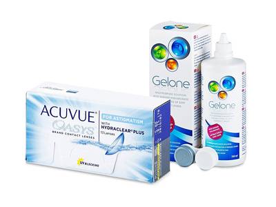 Acuvue Oasys for Astigmatism (12 šošoviek) + roztok Gelone 360 ml