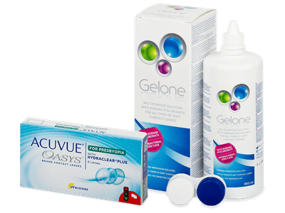 Acuvue Oasys for Presbyopia (6 šošoviek) + Gelone 360 ml - Výhodný balíček