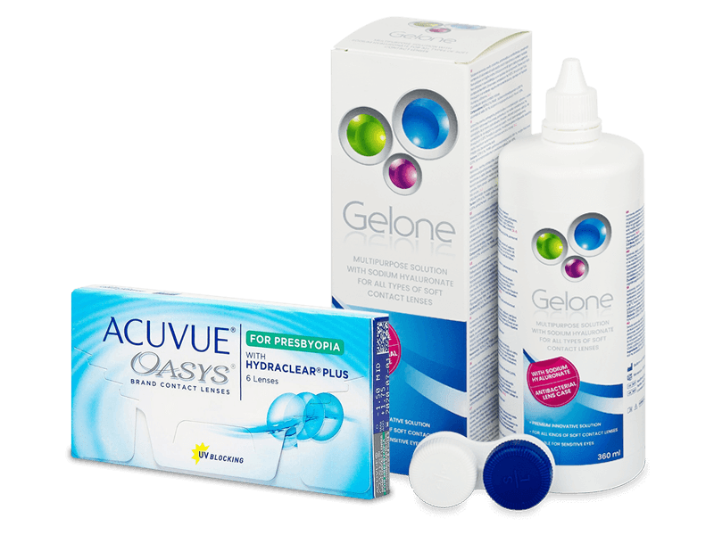 Acuvue Oasys for Presbyopia (6 šošoviek) + Gelone 360 ml - Výhodný balíček