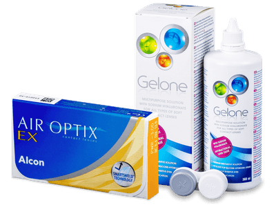 Air Optix EX (3 šošovky) + roztok Gelone 360 ml