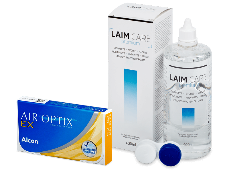Air Optix EX (3 šošovky) + roztok Laim-Care 400 ml - Výhodný balíček
