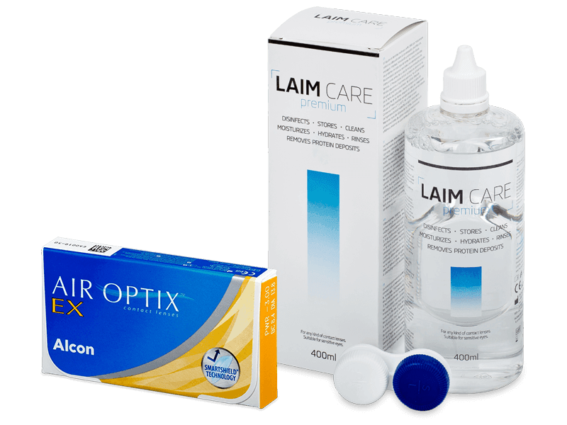 Air Optix EX (3 šošovky) + roztok Laim Care 400 ml - Výhodný balíček