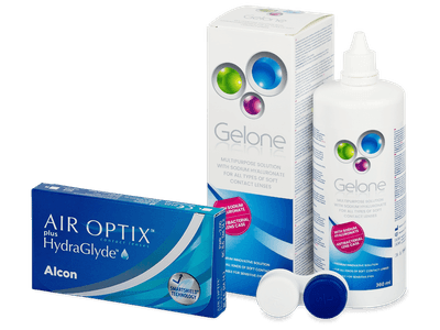 Air Optix plus HydraGlyde (3 šošovky) + Gelone 360 ml