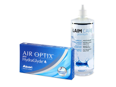 Air Optix plus HydraGlyde (6 šošoviek) + roztok Laim-Care 400 ml
