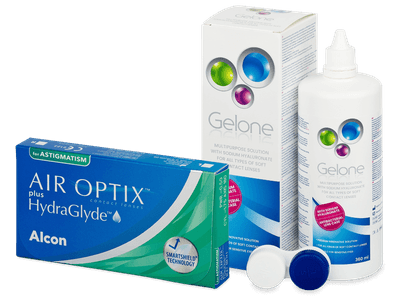 Air Optix plus HydraGlyde for Astigmatism (3 šošovky) + Gelone 360 ml