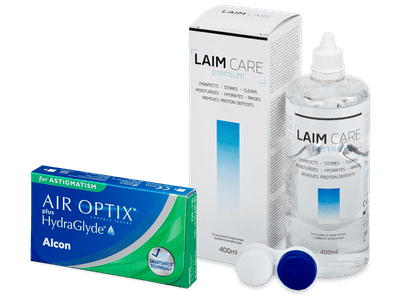 Air Optix plus HydraGlyde for Astigmatism (3 šošovky) + roztok Laim-Care 400 ml