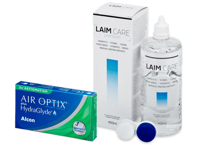 Air Optix plus HydraGlyde for Astigmatism (3 šošovky) + roztok Laim Care 400 ml