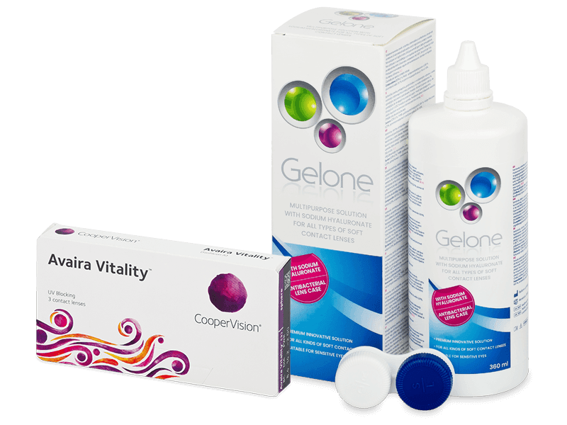 Avaira Vitality (3 šošovky) + Gelone 360 ml - Výhodný balíček