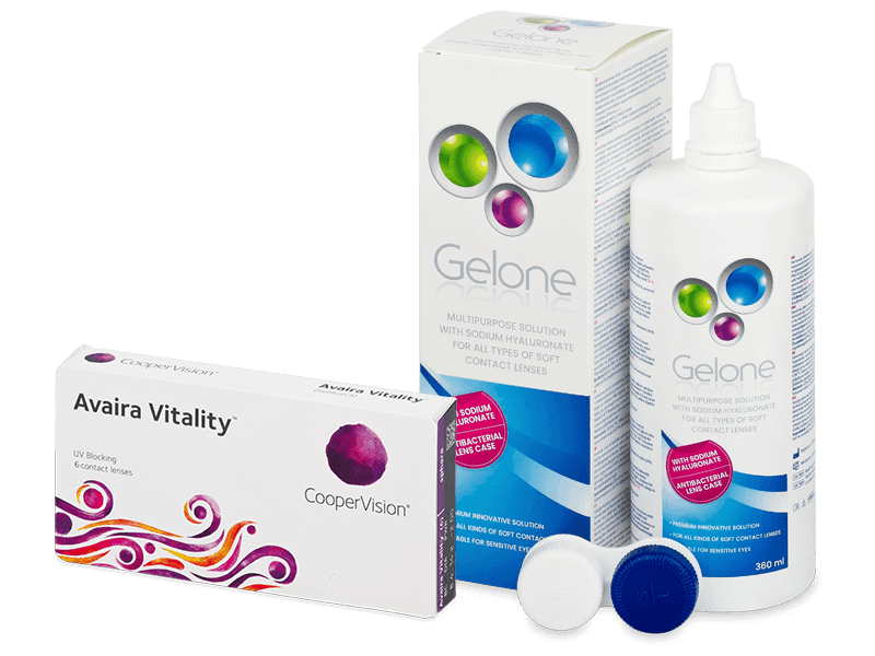 Avaira Vitality (6 šošoviek) + Gelone 360 ml - Výhodný balíček