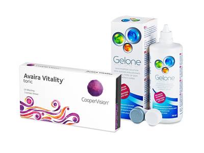 Avaira Vitality Toric (3 šošovky) + roztok Gelone 360 ml