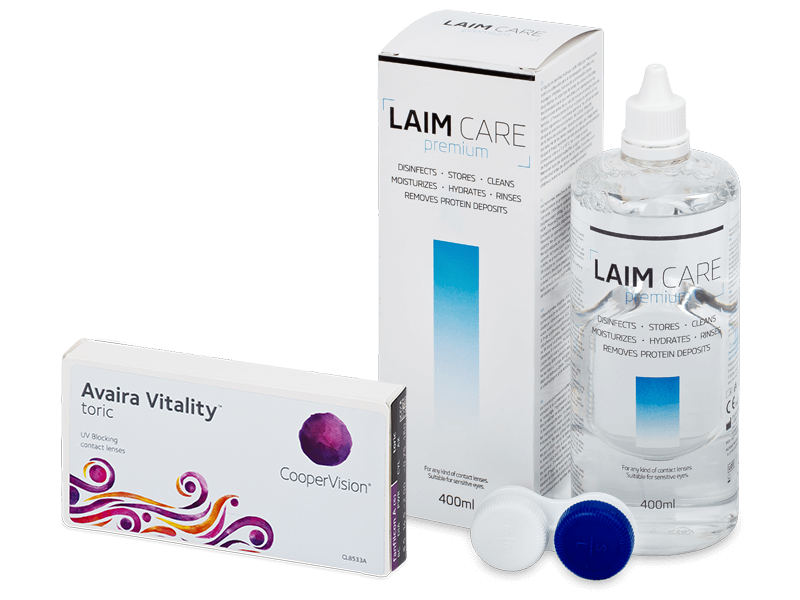 Avaira Vitality Toric (6 šošoviek) + roztok Laim-Care 400 ml - Výhodný balíček