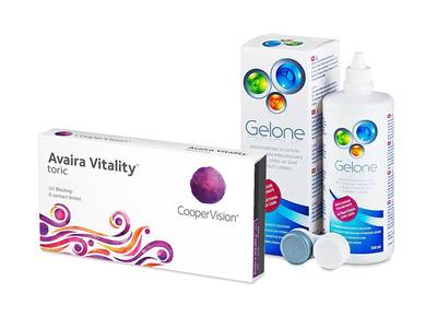 Avaira Vitality Toric (6 šošoviek) + roztok Gelone 360 ml