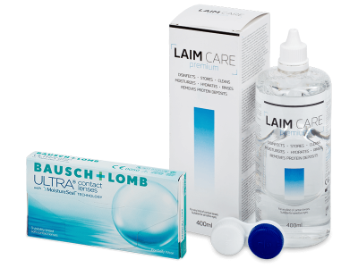 Bausch + Lomb ULTRA (3 šošovky) + roztok Laim Care 400 ml