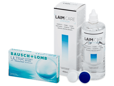 Bausch + Lomb ULTRA (3 šošovky) + roztok Laim Care 400 ml