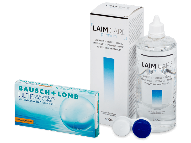 Bausch + Lomb ULTRA for Astigmatism (6 šošoviek) + roztok Laim-Care 400 ml - Výhodný balíček