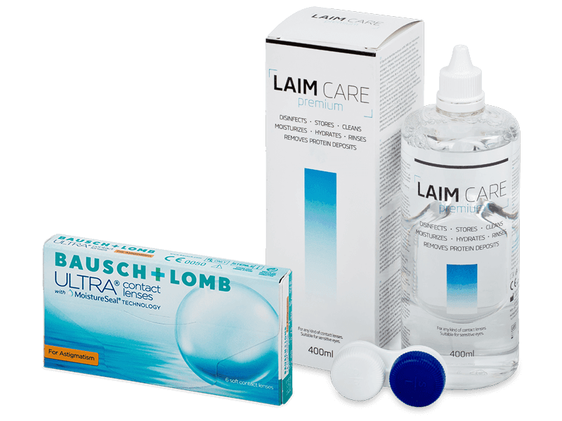 Bausch + Lomb ULTRA for Astigmatism (6 šošoviek) + roztok Laim Care 400 ml - Výhodný balíček