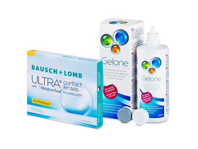 Bausch + Lomb ULTRA for Presbyopia (3 šošovky) + roztok Gelone 360 ml