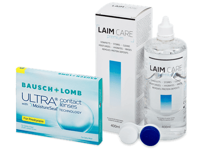 Bausch + Lomb ULTRA for Presbyopia (3 šošovky) + roztok Laim-Care 400 ml