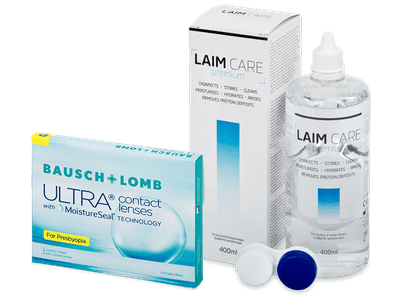 Bausch + Lomb ULTRA for Presbyopia (3 šošovky) + roztok Laim Care 400 ml